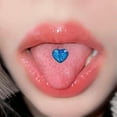 thumbnail image 5 of HOOUN Women LIP Rings Heart Tongue Ring Tongue Barbell Piercing Tongue Body Piercing-White, 5 of 9