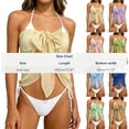 thumbnail image 3 of ZToonmas Women's Bow-Tie Halter Bikini Cover-up Sheer Wrap-Front Beach Sarong Transparent Chiffon Swimsuit Shawl for Vacation, 3 of 7