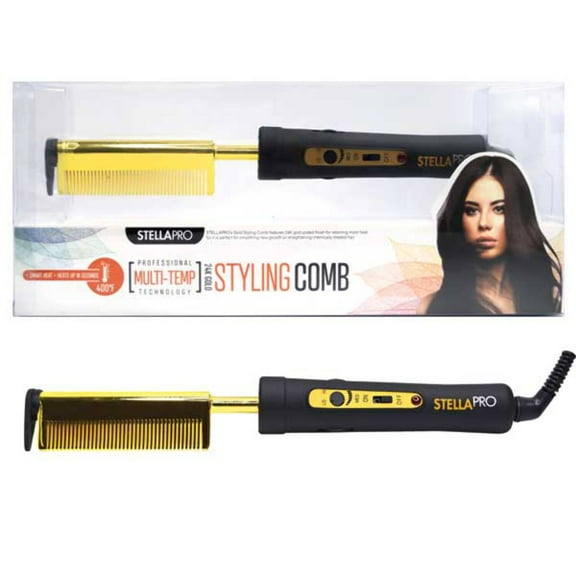 StellaPro 24K Gold Electric Pressing Styling Comb (#9972)