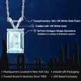 thumbnail image 2 of Gem Stone King 14K White Gold Sky Blue Topaz Pendant Necklace for Women | 2.66 Cttw | Gemstone November Birthstone | Emerald Cut 9X7MM | With 18 inch Chain, 2 of 6
