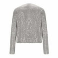 thumbnail image 6 of JGGSPWM Women's Sequin Glitter Cropped Jacket Long Sleeve Round Neck Open Front Sparkly Casual Party Cropped Coat Silver XXL, 6 of 7
