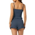 thumbnail image 3 of INSPIRE CHIC Women's Pajama Sets 2 Piece Cami Tops and Shorts Sleepwears Loungewear M Navy, 3 of 6