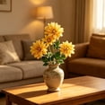 thumbnail image 4 of 4 Head Realistic Dahlia Artificial Flower Bouquet, Premium Silk Faux Floral Arrangement, Elegant Decor for Wedding, Party, Home, Vase, Table Centerpiece & Event, Yellow, 4 of 7