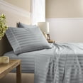 thumbnail image 2 of Wamsutta 1846 650 Thread Count Gray Flannel Stripe Egyptian Giza Cotton Sateen Pillow Cases, Queen (2 Count), 2 of 6