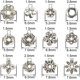 thumbnail image 2 of 360 cuentas espaciadoras de plata 12 estilos oso de fresa accesorios de joyería para la fabricación de joyas, 2 of 5