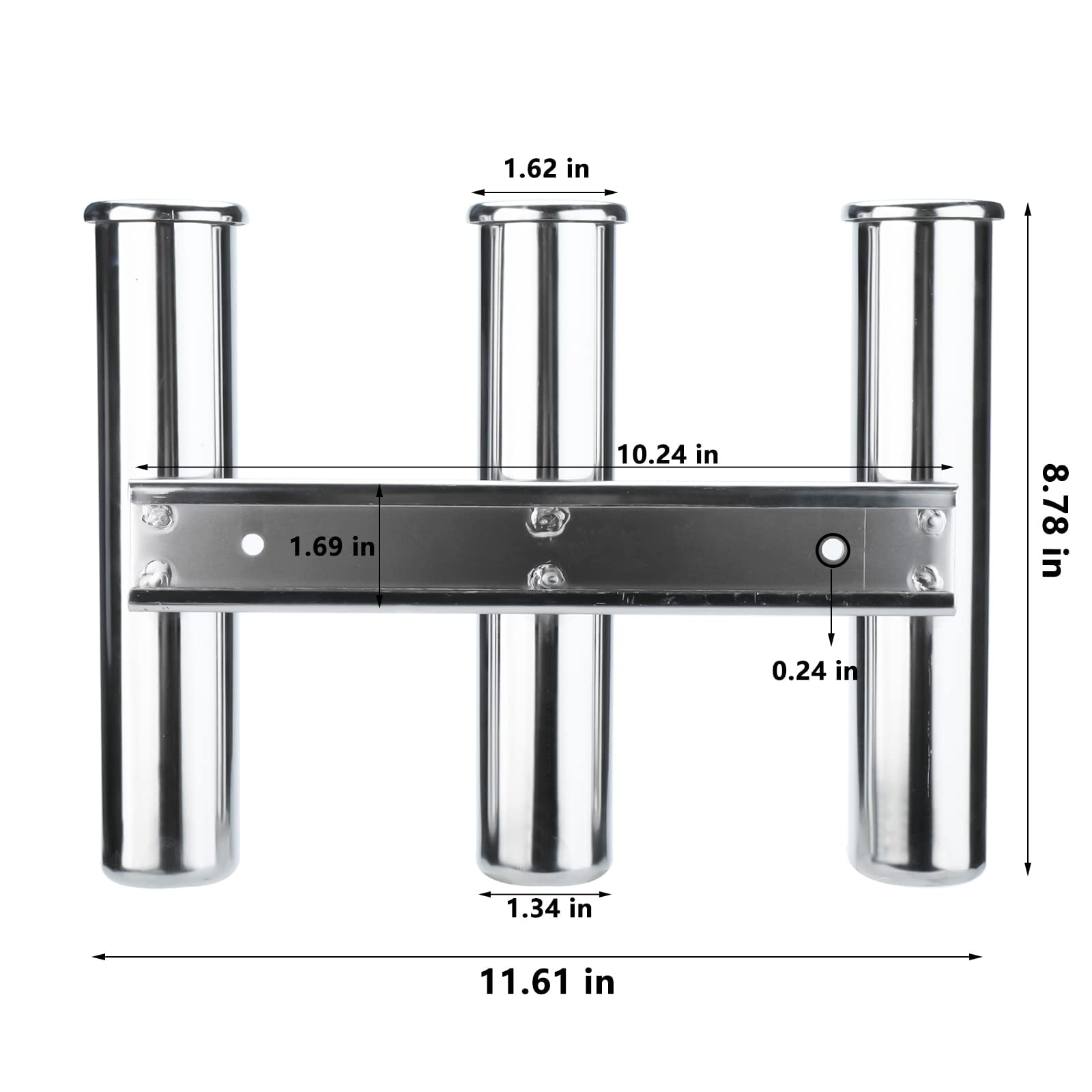 GFCAS-3 Tube Fishing Rod Holder for Boat Stainless Steel Marine Mount