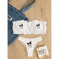 thumbnail image 3 of Conjunto de ropa interior con pegatinas de Hello Kitty para mujer, traje de baño dividido Sexy de Anime Kawaii, Bikini, sujetador, Bragas, tanga, regalo, 2 piezas, 3 of 4