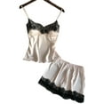 thumbnail image 1 of Julyccc Ensemble de Pyjama en Satin de Soie pour Femmes avec Shorts, Tenue de Nuit, 1 of 2