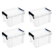 Tersarium 4Pcs Mini Storage Boxes Transparent Storage Boxes Home Toy Storage Containers