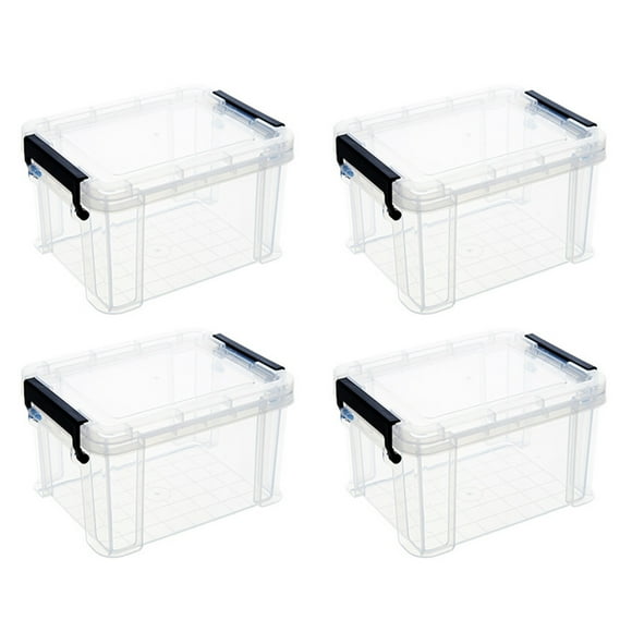 WORGEOUS 4pcs mini cajas de almacenamiento cajas de almacenamiento transparentes de juguete en casa contenedores de almacenamiento
