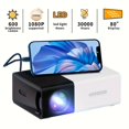 thumbnail image 4 of Miniproyector LED compacto de 1080P, regalo para niños, regalo de cumpleaños, fácil de transportar, para acampar al aire libre, cine en casa o para uso en la oficina, 4 of 4