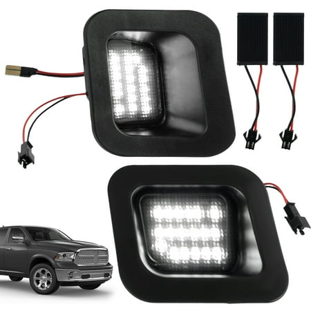 

2Pcs License Plate Light Compatible with RAM 1500 2003-2010 IP68 Waterproof LED Number License Plate Light Tag Lamp Bright Car Number Plate Lamp Smoke Lens