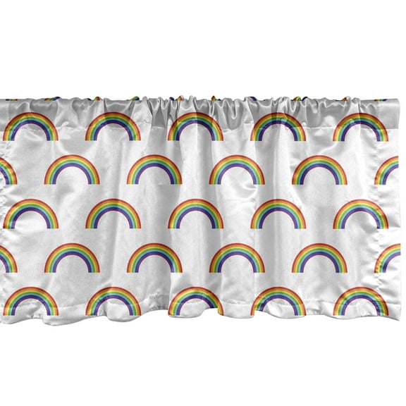 Ambesonne Rainbow Window Valance, Rainbow Gay Pride, 54" X 12", Multicolor