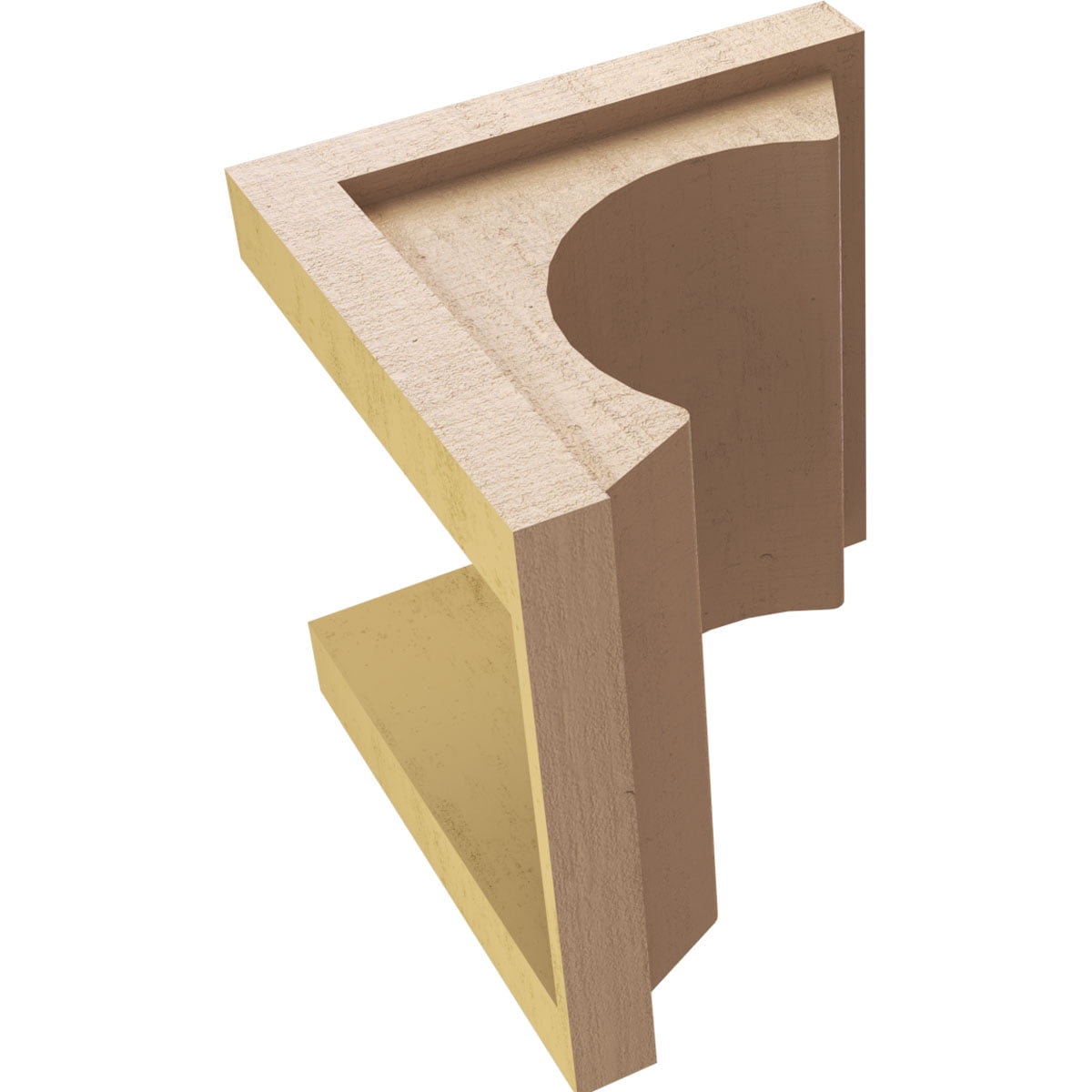 10"W x 10"D x 10"H Wide Emerson Rough Cedar Woodgrain TimberThane Corbel, Primed Tan