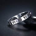 thumbnail image 2 of Anneau en Chiffres Romains pour la Promesse de Fiançailles de Bande de Mariage, 2 of 4