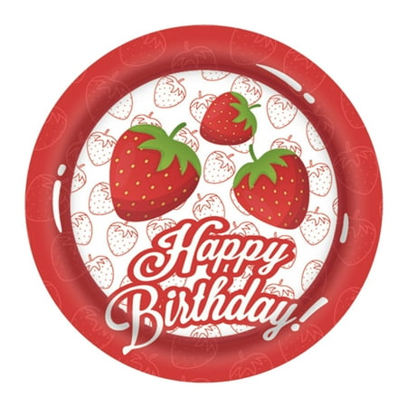LEHOZIHEQ Strawberry Party Decorations, Strawberry Party Tableware Set, Strawberry Themed Birthday Tableware Disposable Plate