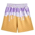 thumbnail image 4 of oqasdz Boys Girls Shorts Ice Cream Print Elastic Waist Comfortable Pants With Pockets Casual Daily Sports Active Baseball Shorts Size 5 Y-6 Y, 4 of 4