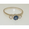 thumbnail image 6 of LBG British Made 925 Sterling Silver Natural Sapphire & Cultured Pearl Womens Trilogy Ring - 33 size options, 6 of 7