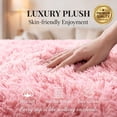 thumbnail image 6 of Sanmadrola Area Rugs for Bedroom, Fluffy Navy Blue Shaggy Soft Area Rug, Non-Slip Indoor Floor Carpet for Living Room, Kids Baby Boys Teen Dorm Home Decor Aesthetic, Nursery, 5.2x6.6 Feet Pink, 6 of 9