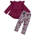 thumbnail image 2 of Lanbubble 1-5Y Toddler Girl 2-Piece Outfits Set Long Sleeve Ruffle Hem Top Floral Pants Fall Winter Kids Girl Clothes, 2 of 10