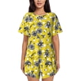 thumbnail image 1 of Balery Honeybee Conjunto de Pijama para Mujer con Estampado, Dos Piezas de Manga Corta y Shorts, Ropa de Dormir Suave con Cuello Redondo y Bolsillos-Small, 1 of 6