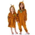 thumbnail image 4 of Scooby Doo Girls' Hooded Character Union Suit Lounge One-Piece Pajama Loungewear Sleepwear, 4 of 6