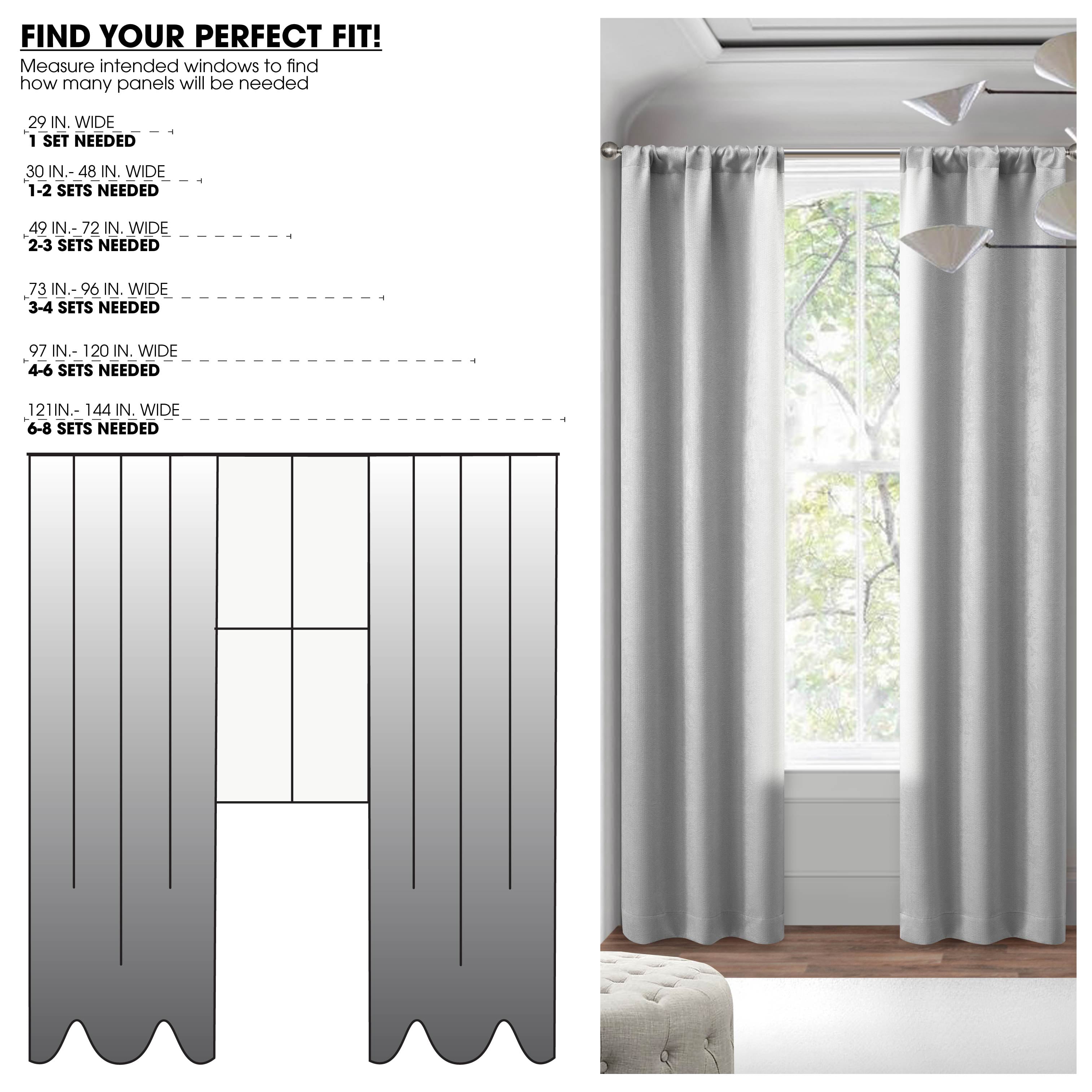 Mainstays 4 of a Kind Blackout Curtain Panels, Set of 4, Soft Silver, 28" W x 63" L