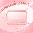 thumbnail image 4 of 1Pcs/Set Transparent Pink Large Capacity Zipper Cosmetic Bag Thickened Waterproof Durable, 4 of 4