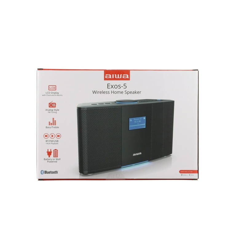 Aiwa, Wireless Bluetooth Home Speaker, Exos-5, 20W RMS, FM Radio