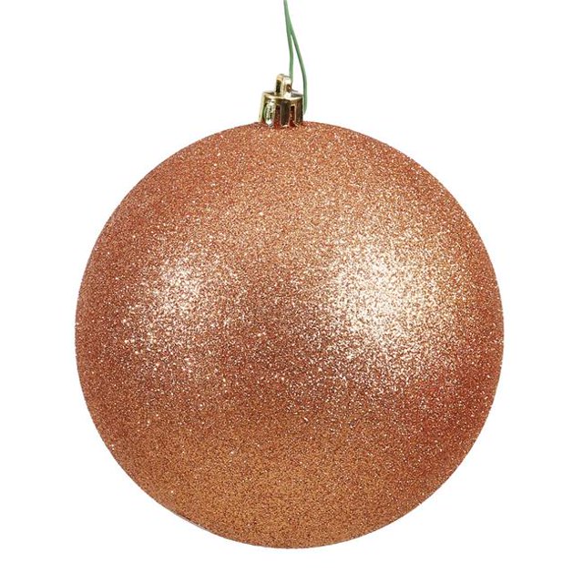 Vickerman N592058DG Boule à Capuchon Or Rose Pailletée Percée, Ornement, 8 Po