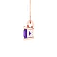 thumbnail image 3 of Clara Pucci 14K Rose Solid Hypoallergenic Gold 0.5Ct Natural Amethyst Princess Cut Solitaire Designer Necklace Pendant For February, 3 of 6