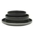thumbnail image 2 of Gibson Soho Lounge Pasco 16 Piece (Service for 4) Plates and Bowls Double Bowl Reactive Glaze Dishes Stoneware Ceramic Dinnerware Set - Black, 2 of 13