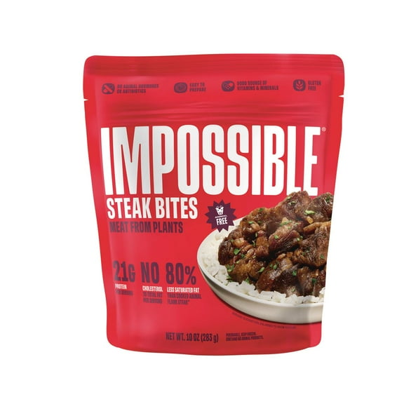 Impossible Foods Steak Bites Meat from Plants, Fully Cooked, 10 oz