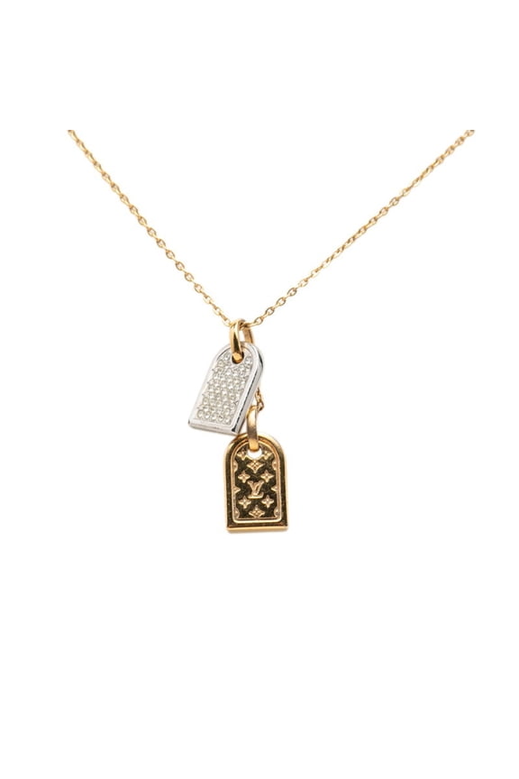 Pre-Owned Louis Vuitton Nanogram Collier Precious Chain Pendant Necklace M00599 Gold Silver...