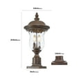 thumbnail image 2 of 21" Outdoor Lamp Post Light, Vintage Bronze Garden Lantern with Clear Glass Shade, Waterproof Exterior Lighting Fixture for Yard, Porch, Walkway, Driveway (No Bulb, 1-Pack), 2 of 9
