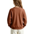 thumbnail image 6 of Lutiedan Boys Girls Knitted Sweaters Teen Crew Neck Long Sleeve Pullover Fall Winter Casual Uniform Sweaters Size 5-16,Brown, 6 of 7