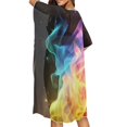 thumbnail image 4 of POLERO Loose Bathing Suit Cover Up for Summer Polyester Vacation Vibe Long Kimono Swimsuit Cover Up Abstract Colorful Smoke Design, 4 of 6