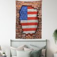 thumbnail image 3 of Rustic Decor American USA Flag Wall Hanging Tapestry, Fourth of July Independence Day vintage brick wall look architecture backdrop, Bedroom Living Room Dorm Accessories, 60 X 80 Inches, by Ambesonne, 3 of 5