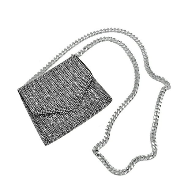 Sac de Soirée en Strass pour Femmes, Élégant, Chaîne, Bandoulière, Sacs à Main Enveloppe, Tendance, Voyage de Rue