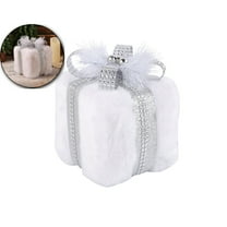 Dvruxg Christmas Plush Gift Box Decoration, Gift Cube Box, Plush Boxes Decoration with Bows, Indoor Outdoor Present Boxes Ornament for Home Yard Holiday