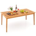 thumbnail image 1 of Costway 6-Person Outdoor Acacia Wood Dining Table with 1.96" Umbrella Hole Rectangular, 1 of 10