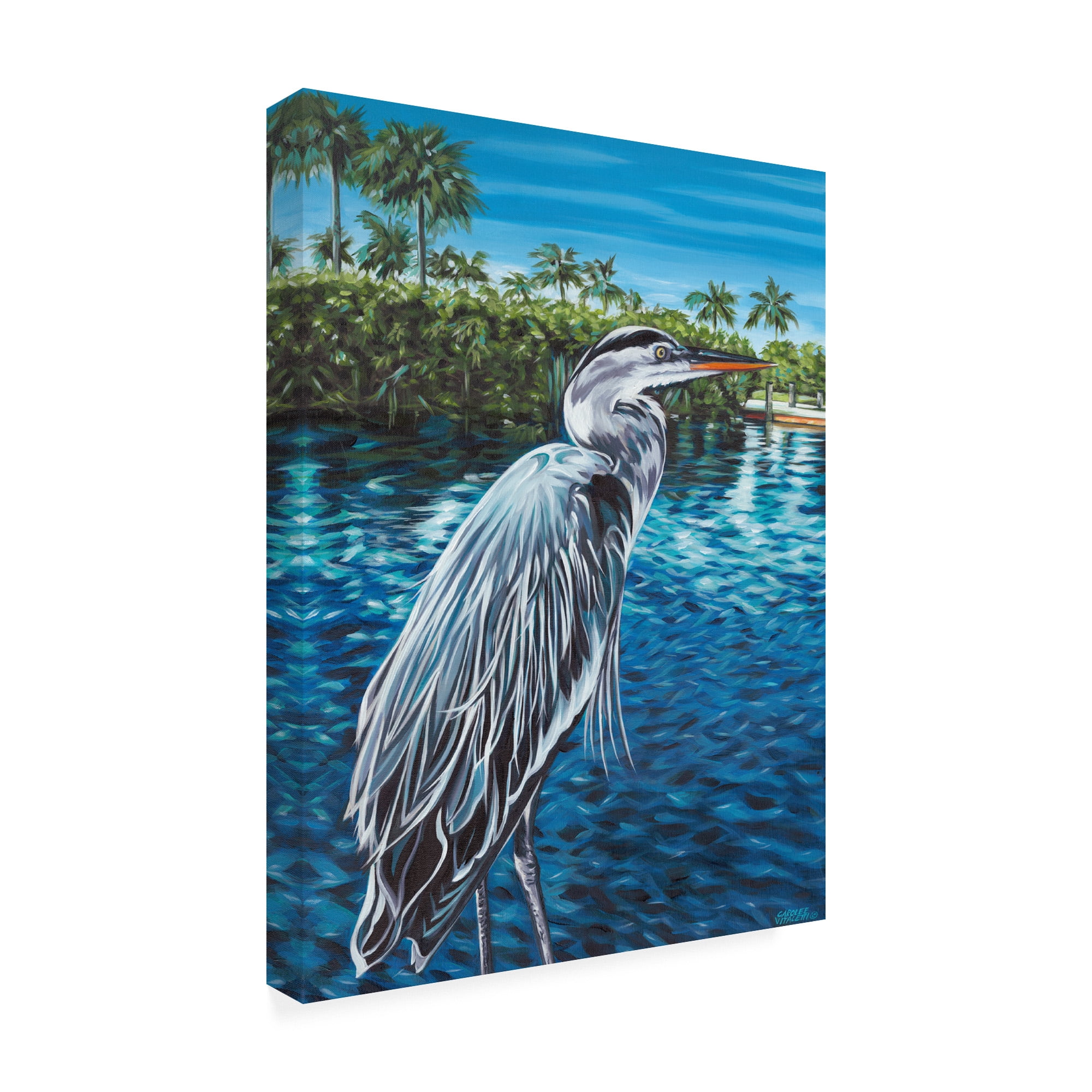 Trademark Fine Art 'Peaceful Heron I' Canvas Art by Carolee Vitaletti