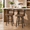 Brown, variant on Homefun Set of 2 Swivel Counter Stools,29" Seat Height with Bentwood Back and Legs,Mid‑Century Modern Faux Leather Upholstered Bar Chairs,Emerald
