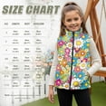 thumbnail image 7 of Pzuqiu Flower Kids Zip Up Vest Size 3 Fall Outfits Fashion Clothing Personalized Warm Winter Sleeveless Jacket with Pockets Versatile Wind Proof Casual Clothes for Girls, 7 of 7