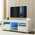 thumbnail image 2 of Modern TV Stand with LED Backlights White, 2 of 12