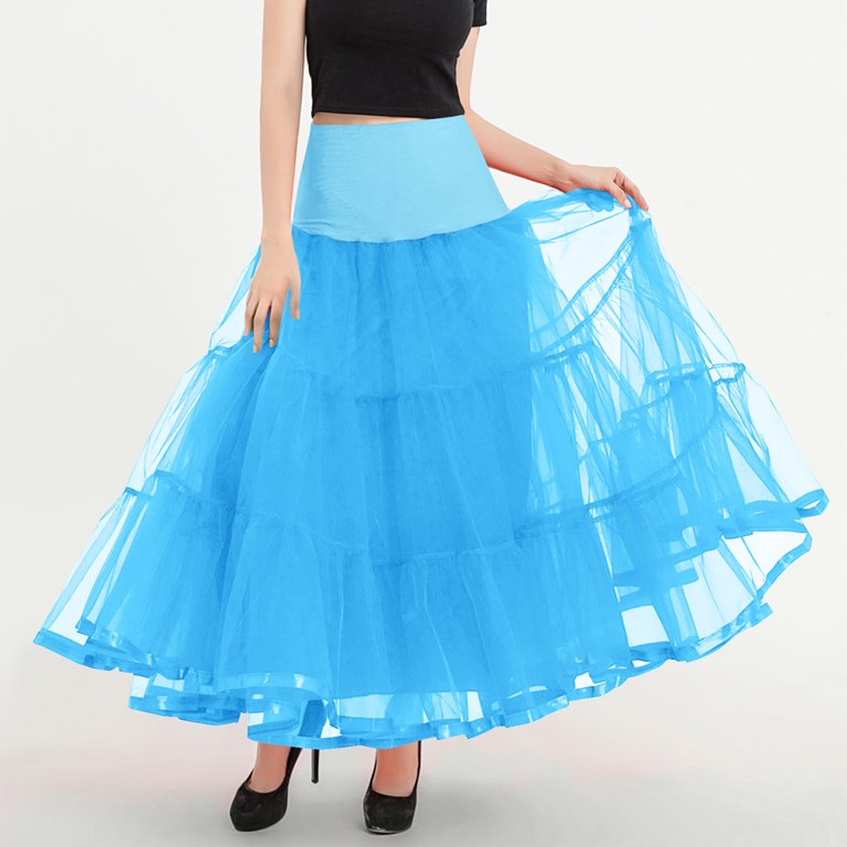 underskirt for bridesmaid dress BZGTZT Women's Floor Length Petticoat Wedding Slips Crinoline Underskirt for Prom Evening Wedding Dress, Size: Large, Black