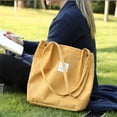 thumbnail image 2 of Sonducket Bolso de mano de pana para mujer, bolso de hombro ligero, bolsas de compras de gran capacidad, almacenamiento, bolsos informales Retro, Bolsas de mensajero y de hombro Amarillo, 2 of 6