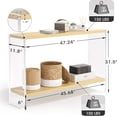 thumbnail image 3 of CozyHom Acrylic Console Table, 47.24" Modern Entryway Table with Storage Shelf, Clear Acrylic Doorway Table, 2-Tier Sofa Table for Living Room, Bedroom, Hallway, and Dining Room (Natural Oak), 3 of 7