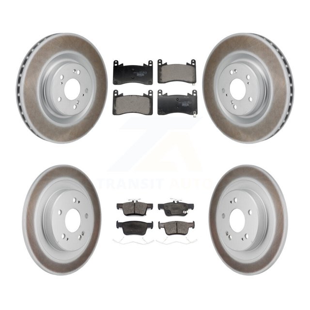 Transit Auto Front Rear Coated Disc Brake Rotors and Ceramic Pads Kit for Car 2021-2023 Acura TLX 3.0L KGT-103371