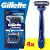 Gillette Sensor3 Men's Disposable Razor, Blue, 4 Razors